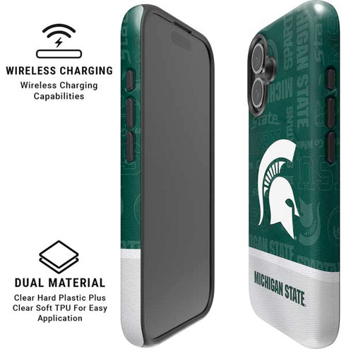Michigan State University Jersey Split iPhone 16 Plus Magsafe Impact Case